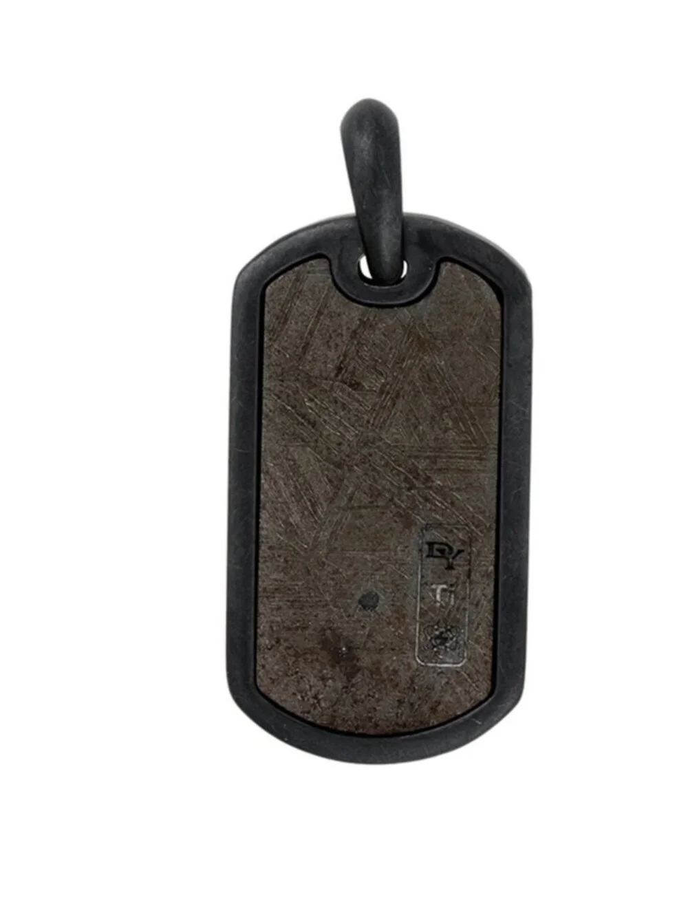 DAVID YURMAN IRON & TITANIUM METEORITE DOG TAG PENDANT